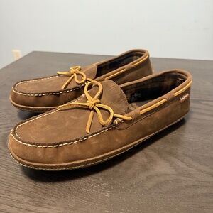L.L.Bean Men's Handsewn Slippers, Flannel-Lined Size 11 Medium